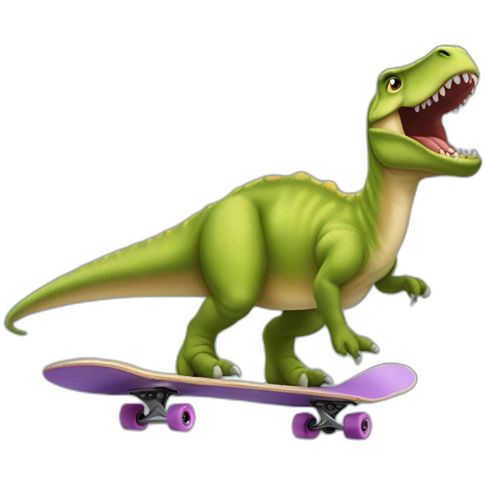 Dinosaure qui fait du skate emoji