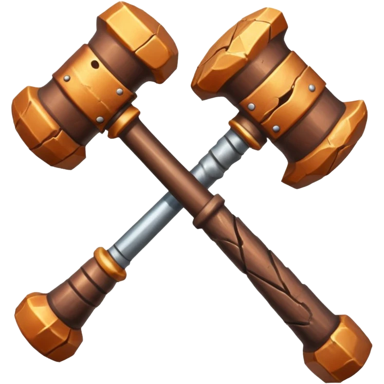 croisement de 2 marteaux (en mode duel, qui des deux va gagner) emoji