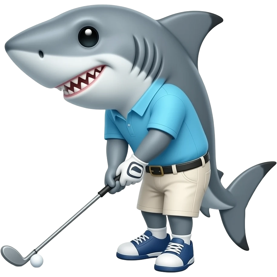 Shark golfing emoji