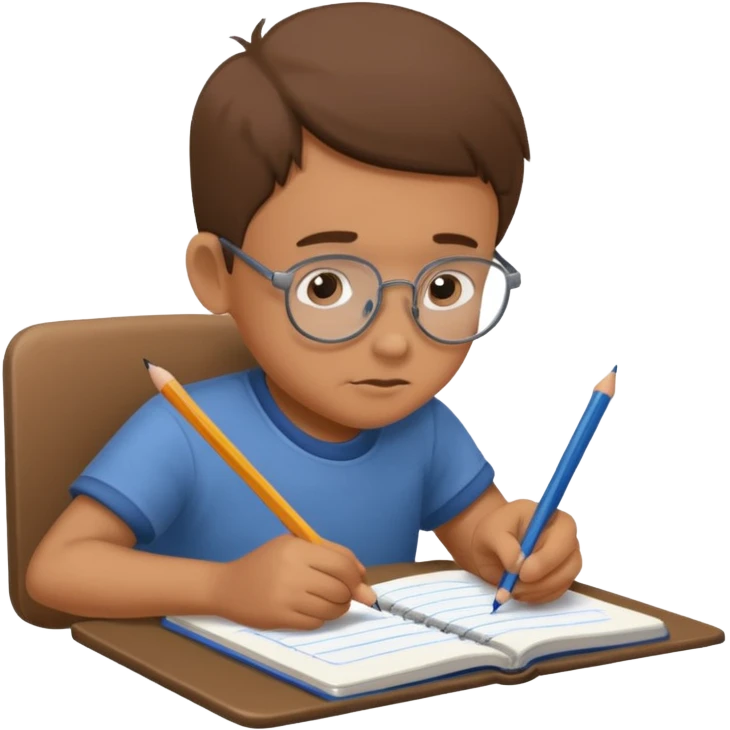 boy drawing grandpa on notebook emoji