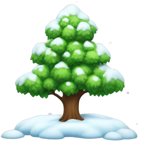 Ever green tree with snow  emoji