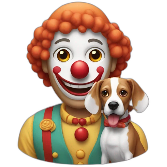 Clown with beaggle dog emoji
