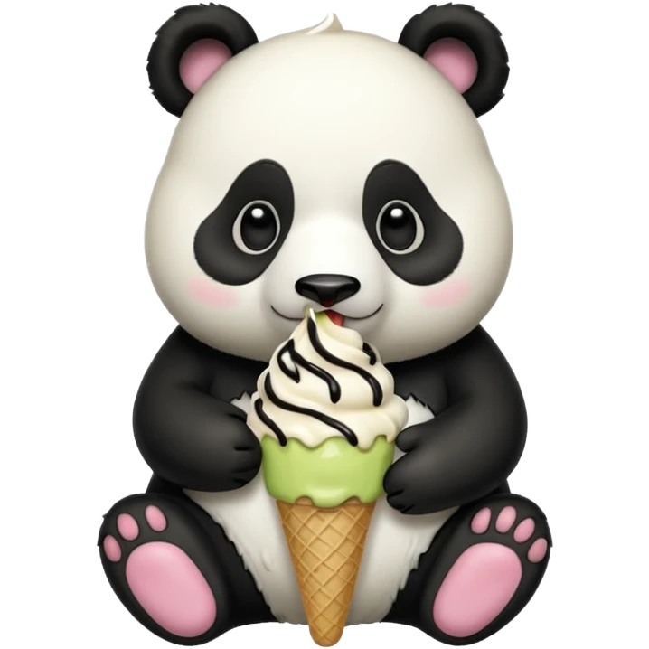 Panda eating ice cream emoji