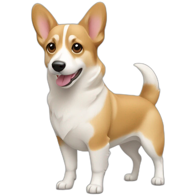 Corgi jack russel tackle mix beige coat emoji