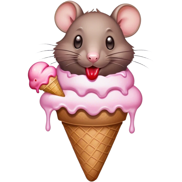 Rat eating ice cream emoji