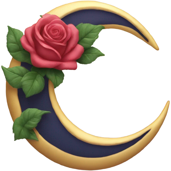 crescent moon with roses emoji