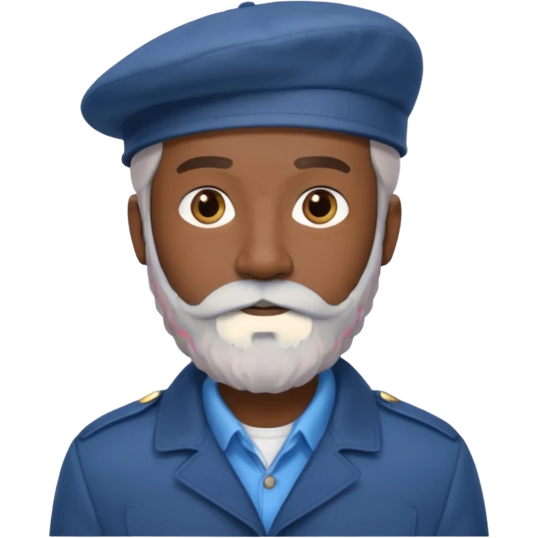 Man with Light Grey Beret – Beard, blue jacket, dark skin.







 emoji