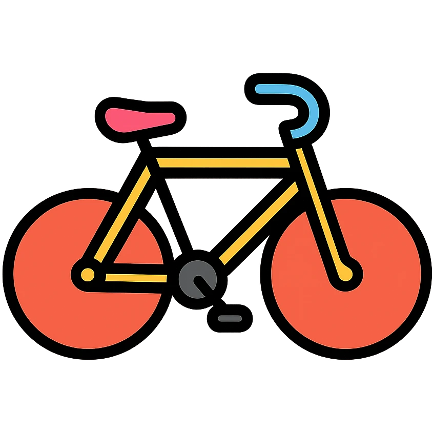 bike icon with color and black outlines emoji