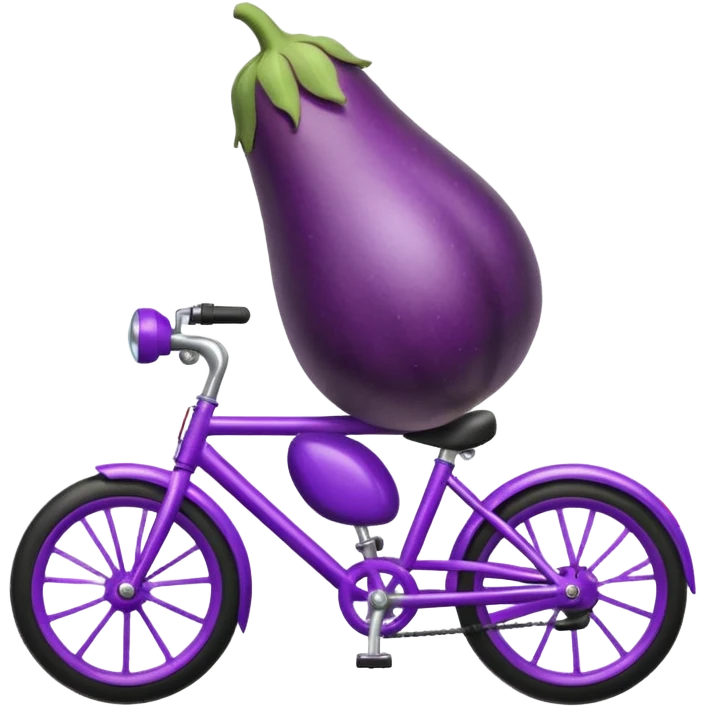 A eggplant riding a bike emoji