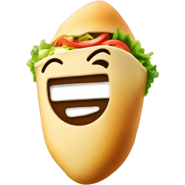 shaped shawarma with a smile emoji