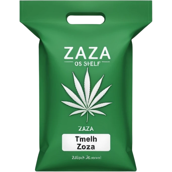 Reusable cannabis bags with the name Top Shelf Zaza on the label  emoji