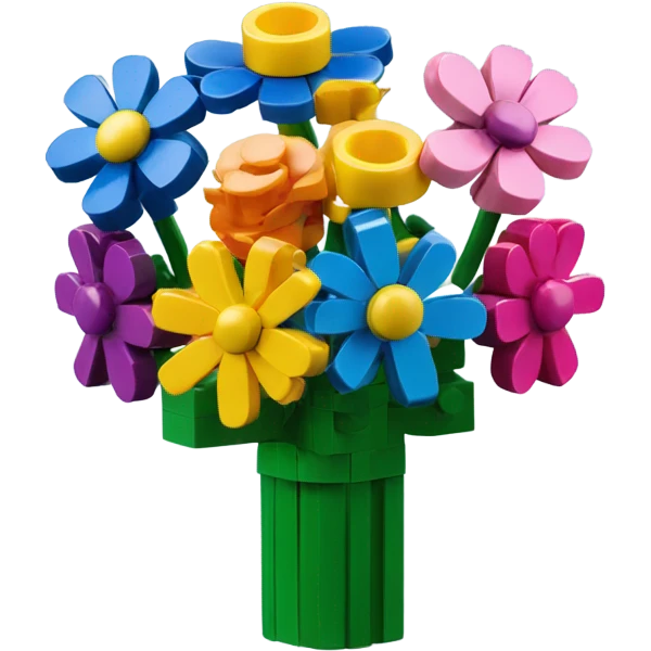 boquet of lego flowers emoji
