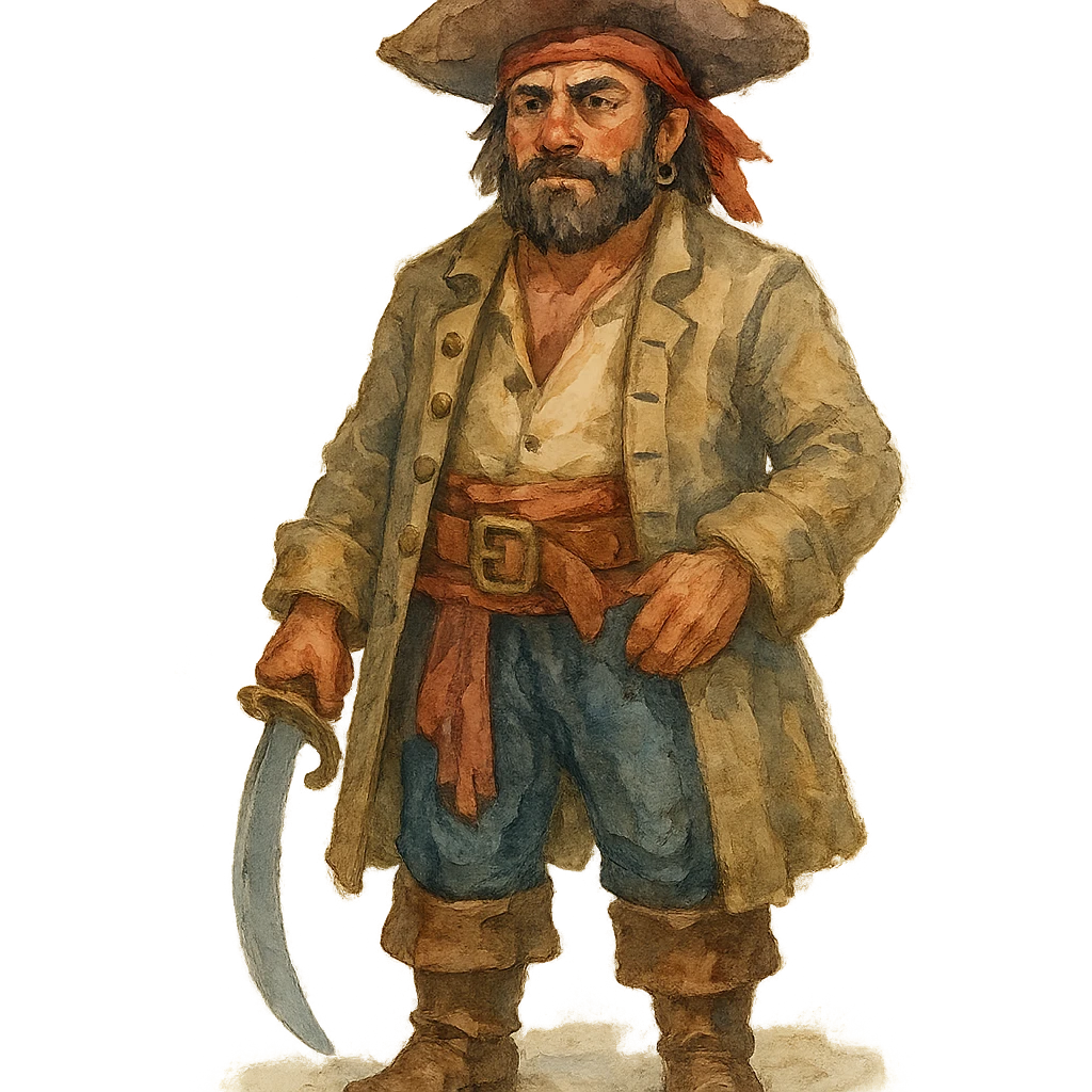watercolor style pirate emoji