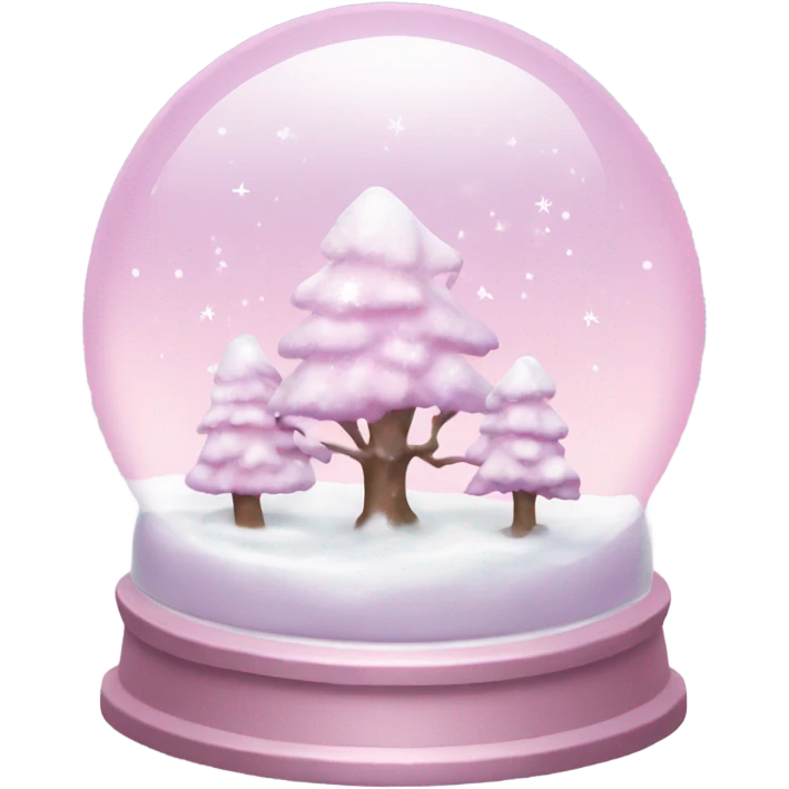 Pastel pink snow globe emoji