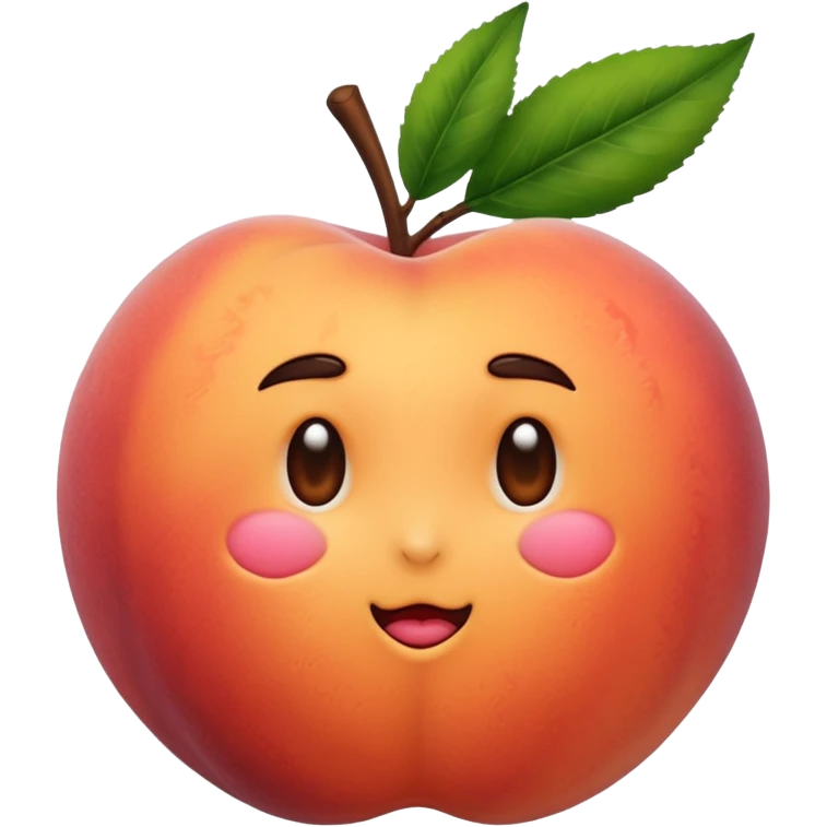 A peach with handmarks with fuzzy hair emoji