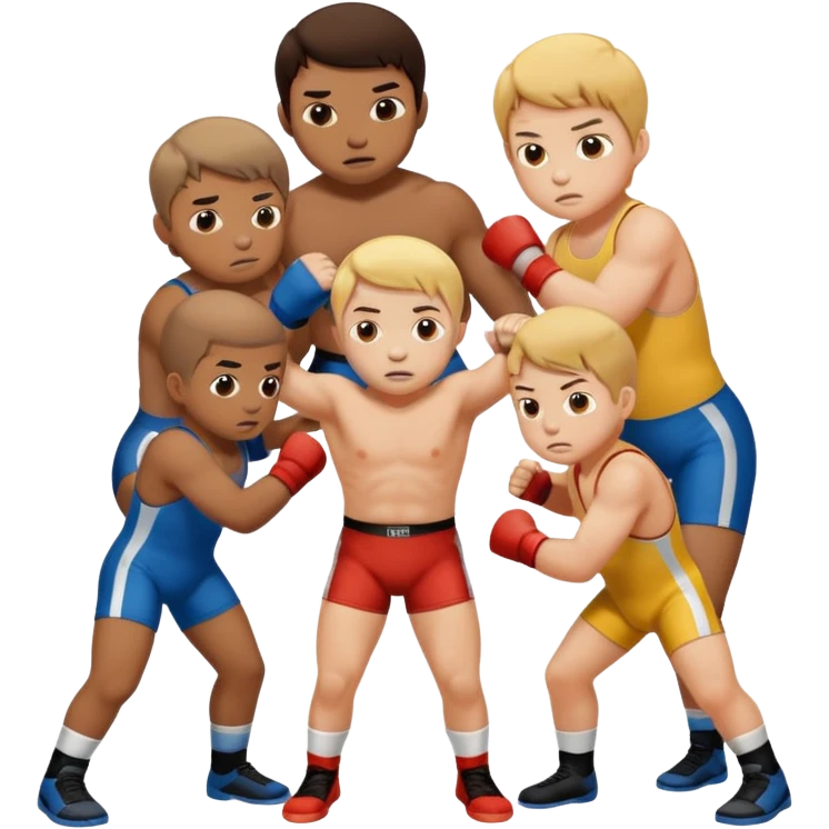 élèves quicoopèrent en faisant su sportde lutte emoji