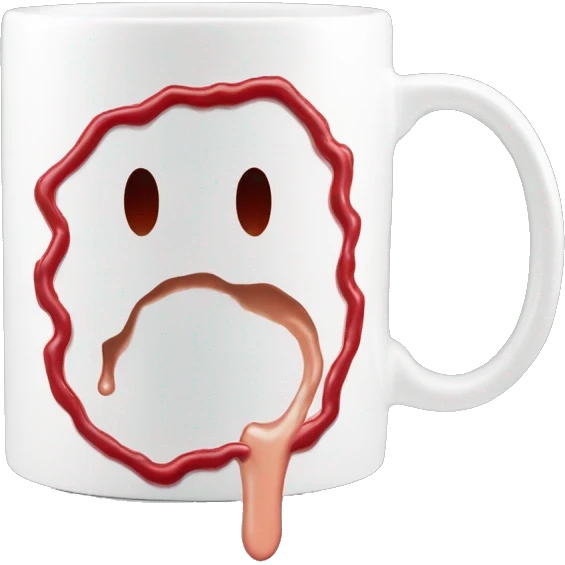 lipstick stain on coffee mug emoji