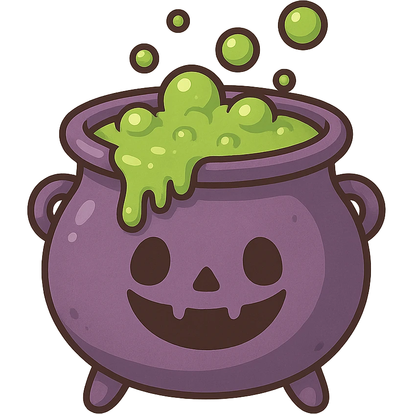 Halloween cauldron. remove background  emoji