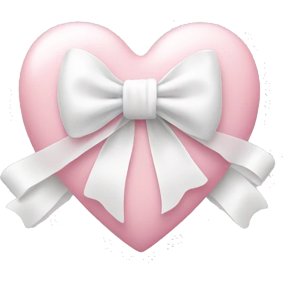 Pastel pink heart with white bow emoji