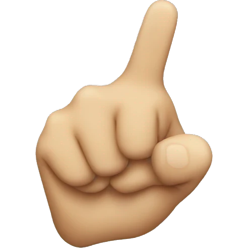 Pointing finger puffs up emoji