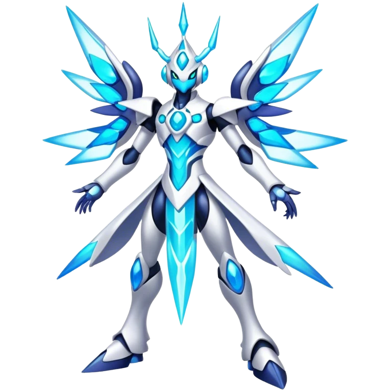 Shiny Futuristic Celestial Godly Divine Fakemon-Pokemon-Digimon-Spectrobes-fusion, full body emoji