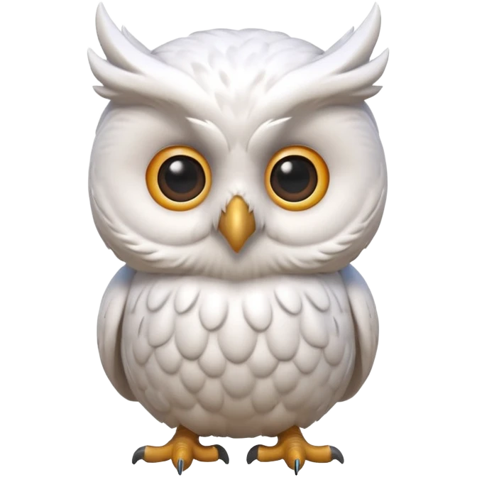 “3D emoji of a magical [white 🦉], Harry Potter style, Hogwarts magic, fantasy atmosphere, soft glow, cinematic lighting, high detail” emoji