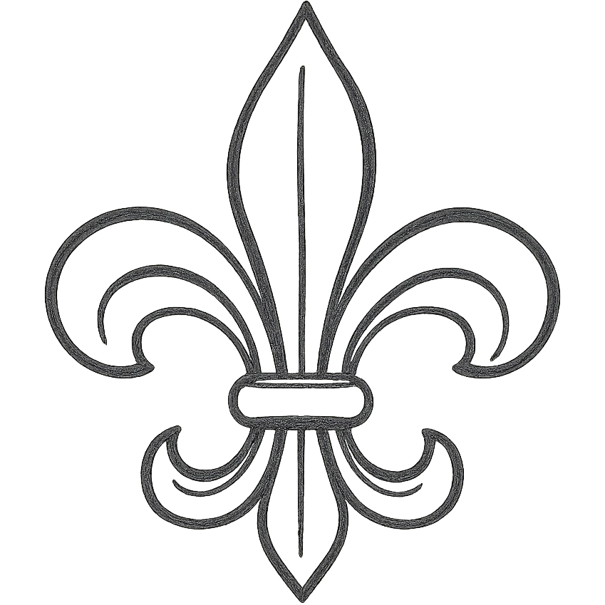 hand-drawn outlined fleur icon emoji