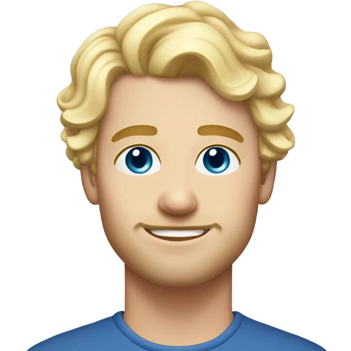 3/4 profile light curl blonde 30yo man blue eyed pale skin emoji