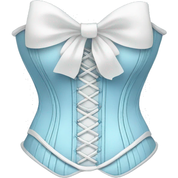 Baby blue corset with a white bow emoji