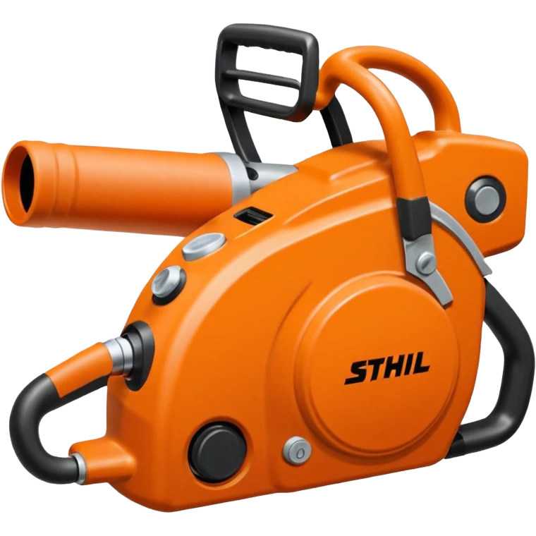 Motorsäge vom STIHL mit grauem Gehäuse, orangenem Deckel und schwarzen Griffen emoji