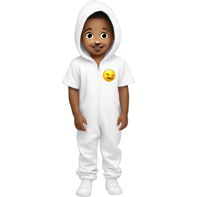 toddler jumpsuit white emoji
