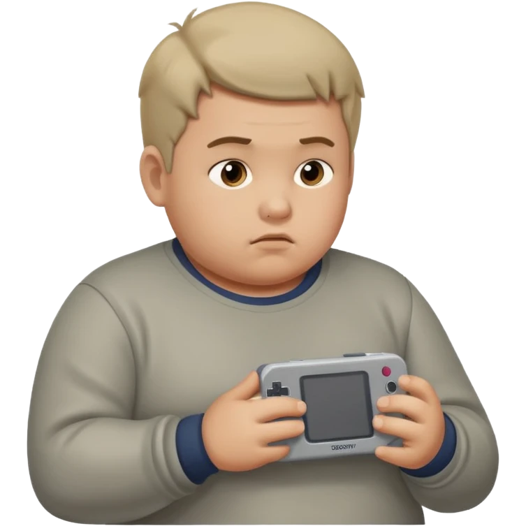 fat boy playing game boy emoji