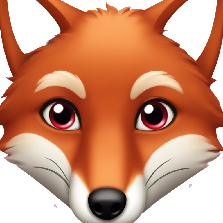 "deep lush red fox face" with hearts in eyes emoji