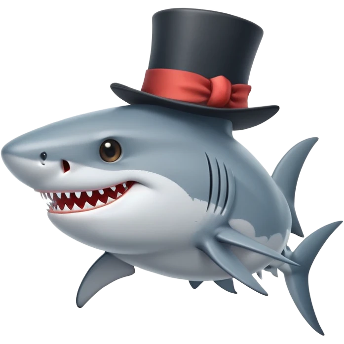 shark wearing a top hat emoji
