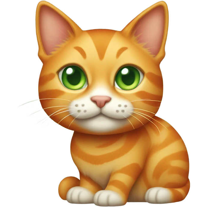 orange tabby cat who has no white fur, just swirly orange tabby with green eyes  emoji
