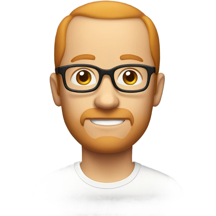 white man, balding ginger hair, ginger sideburns, glasses emoji