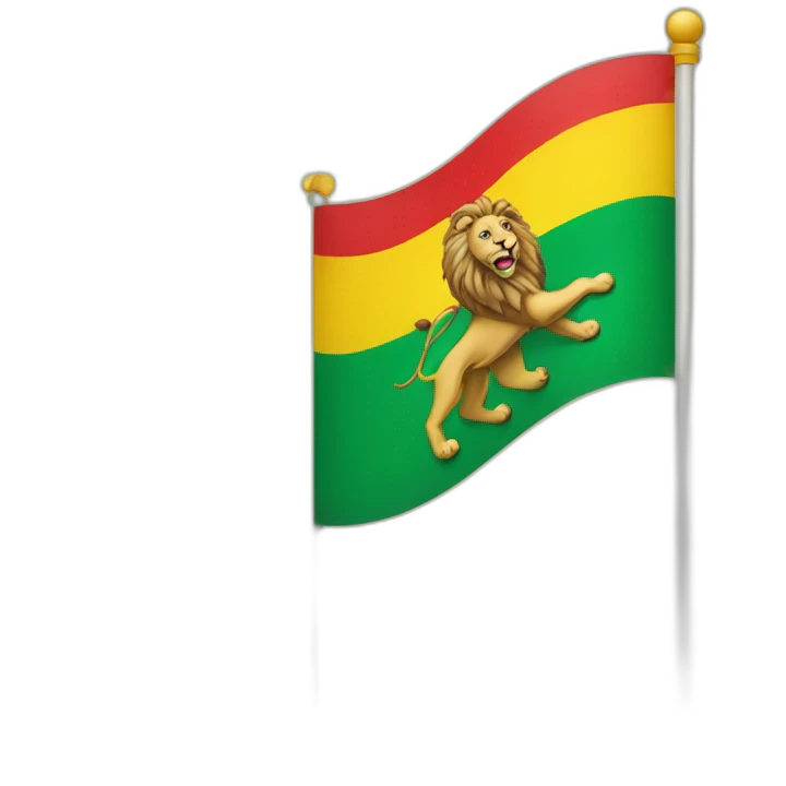 Green, yellow and red flag with lion of Judah at the center emoji