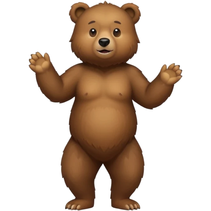 Un oso parado en 2 patas de lado emoji