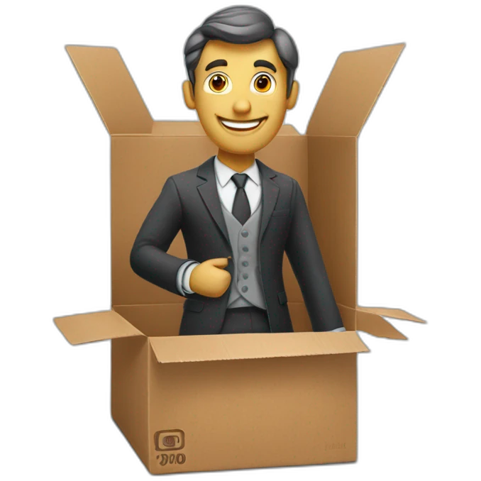 business man in a jack in the box emoji