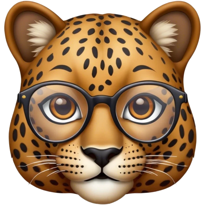 Leopard with glasses and makeup  emoji