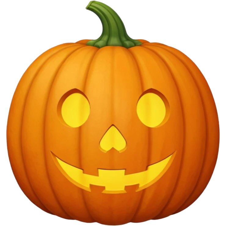 classic pumpkin vegetable, no face, no spooky or Halloween details, Apple iOS emoji style emoji