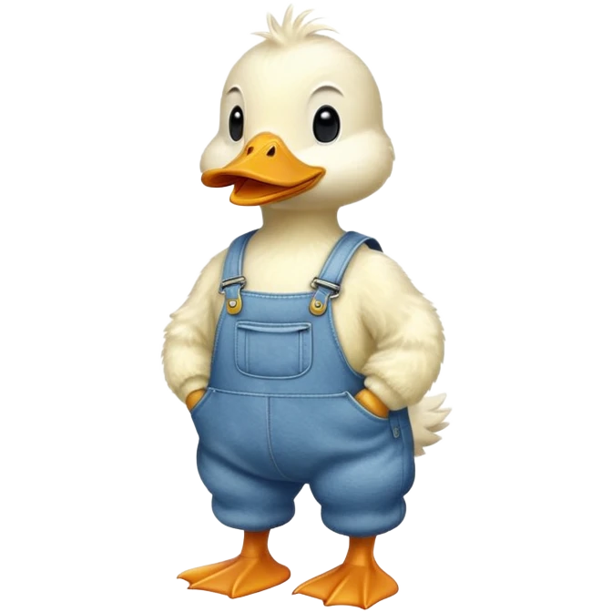 Duck wearing overalls  emoji