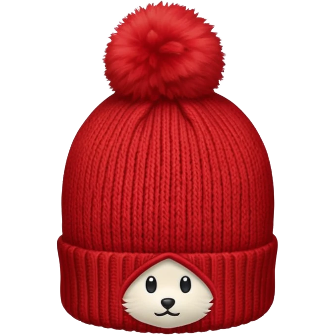 beanie with A fluffy pom-pom emoji