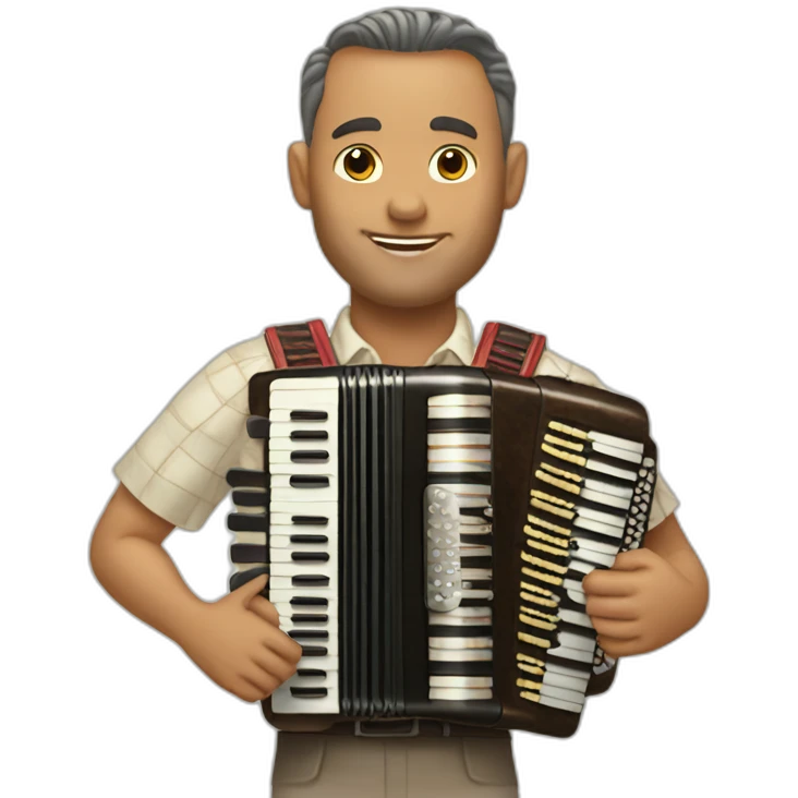 Forrest Gump plays the accordion emoji