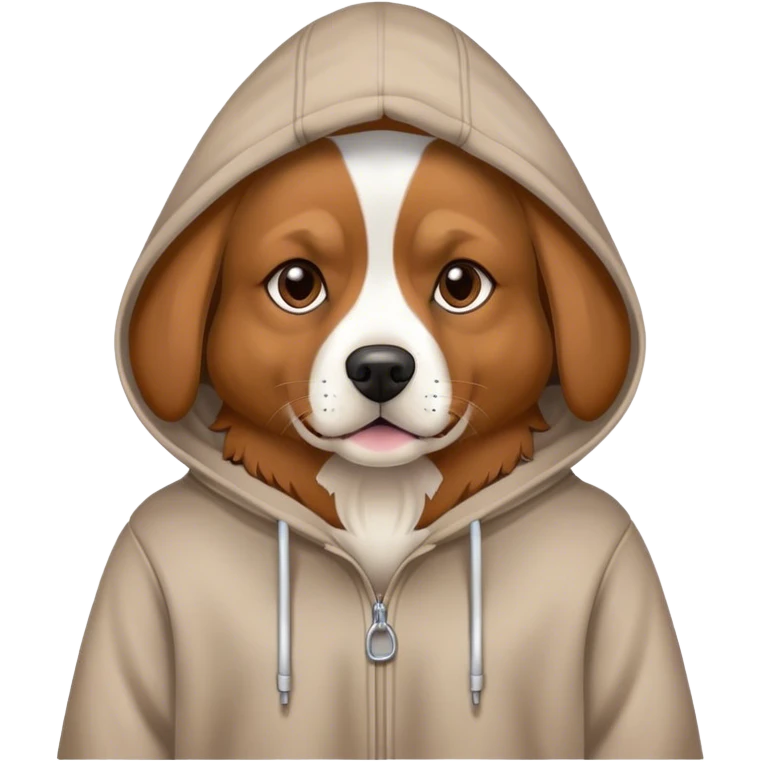 Dog wearing a hoddy emoji