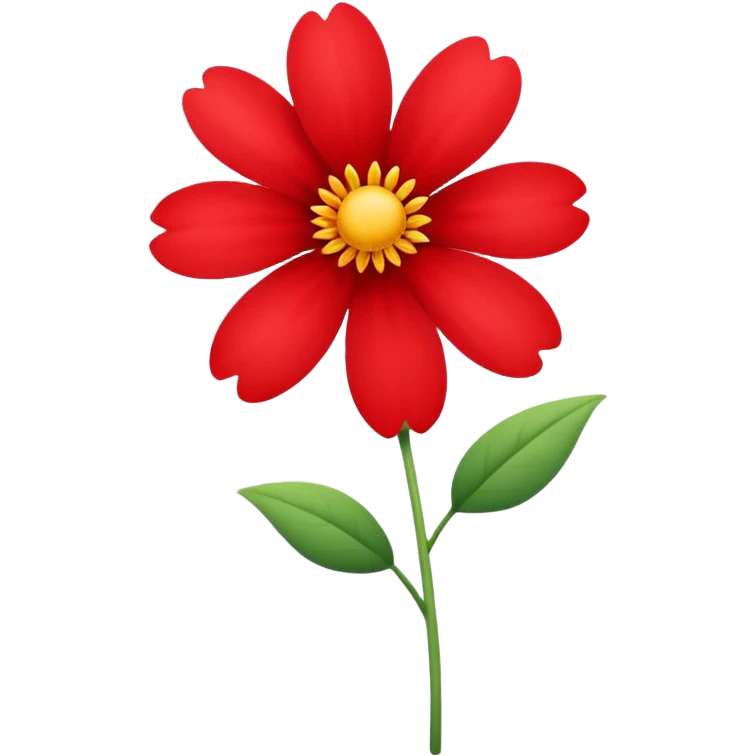 red wlower with stem emoji