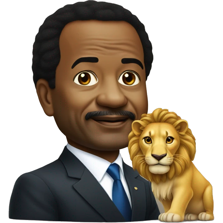 Paul biya sur un lion emoji