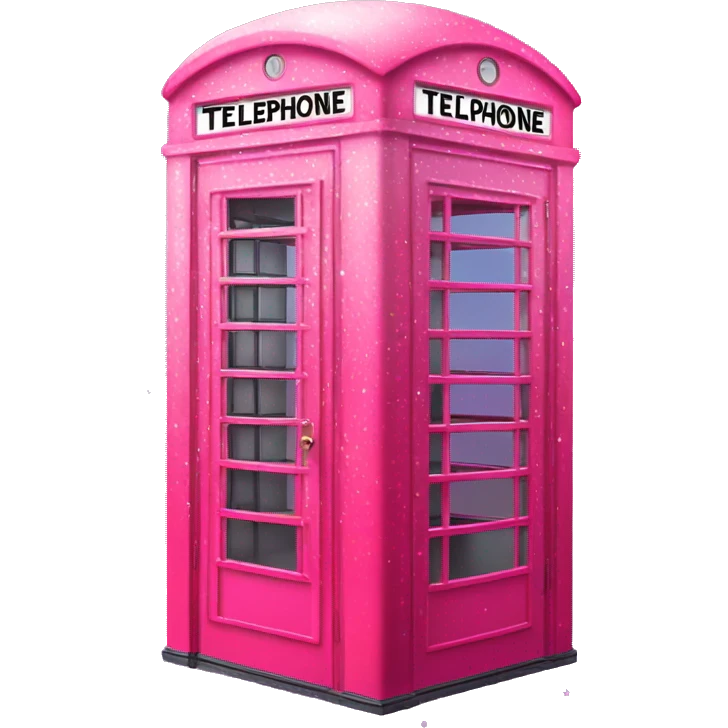 Pink ombre telephone booth with glitter  emoji