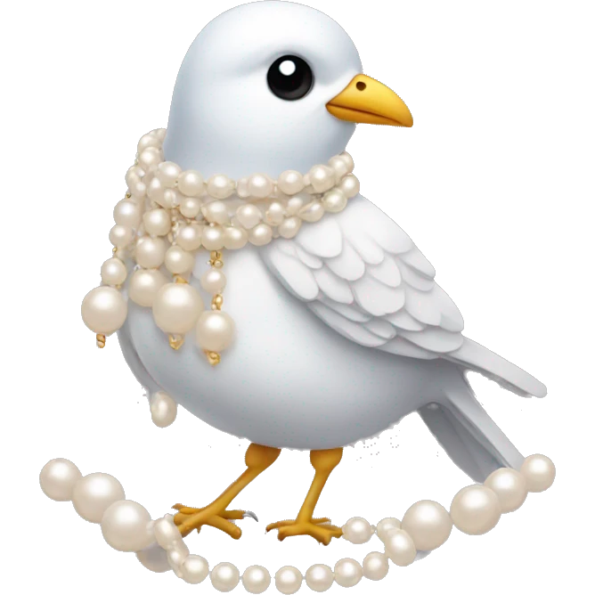 bird wearing pearls emoji