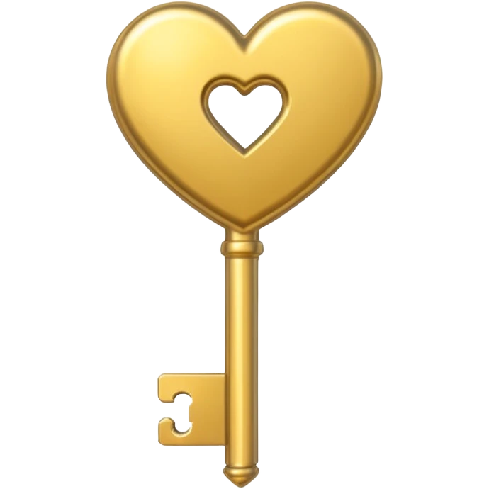 gold basic heart key emoji